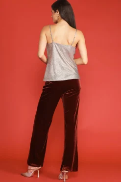 SKIES ARE BLUE Metallic Foil Print Cami* Sleeveless Tops