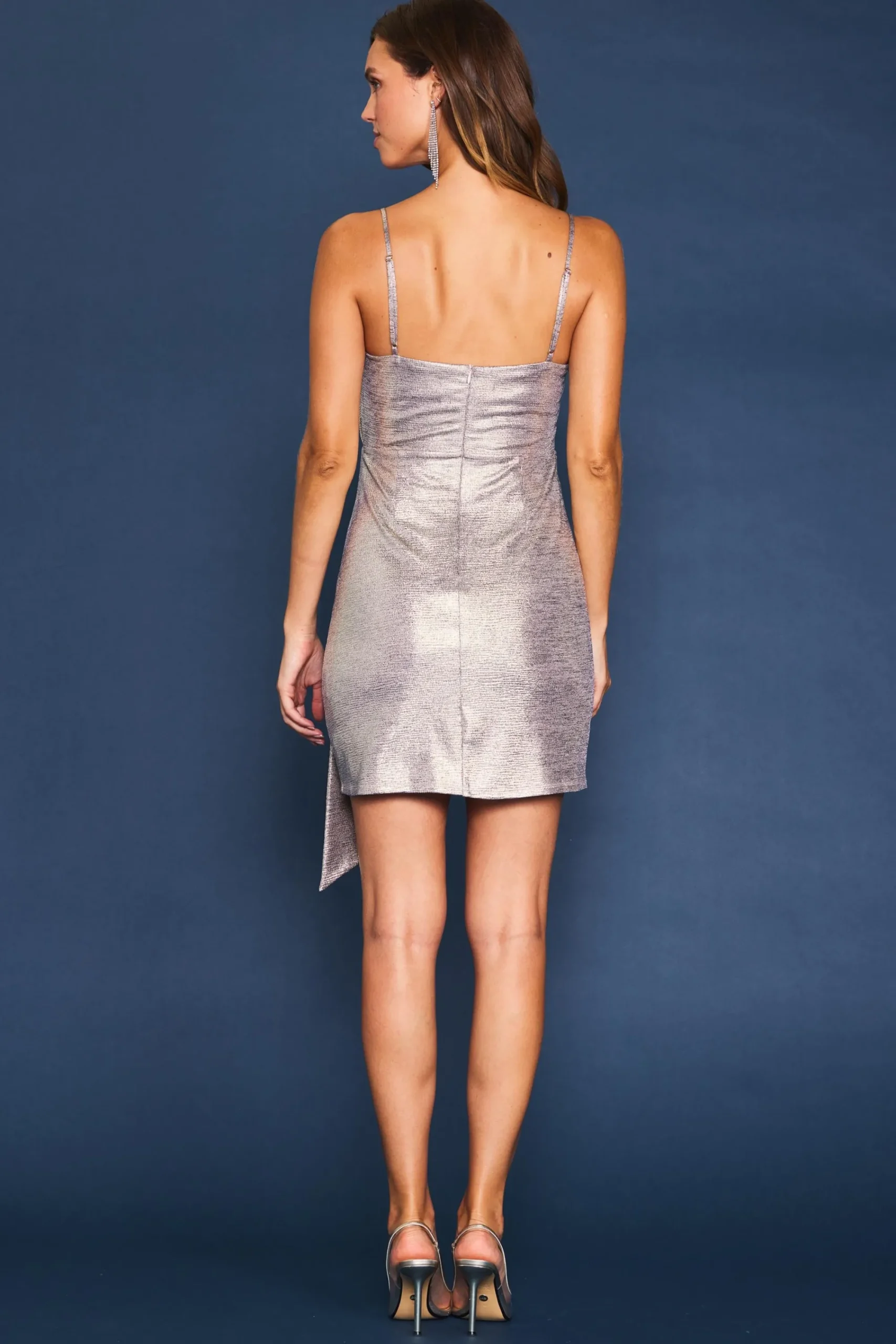 SKIES ARE BLUE Metallic Foil Print Mini Dress* Mini Dresses