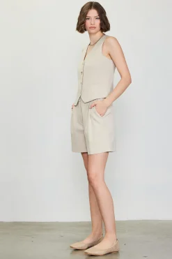 SKIES ARE BLUE Mélange Pleated Shorts* Shorts