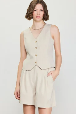 SKIES ARE BLUE Mélange Tailored Vest* Sleeveless Tops