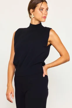 SKIES ARE BLUE Mock Neck Sleeveless Knit Top* Short Sleeve Tops
