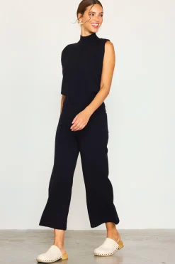 SKIES ARE BLUE Mock Neck Sleeveless Knit Top* Short Sleeve Tops