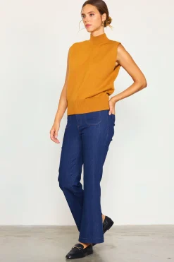 SKIES ARE BLUE Mock Neck Sleeveless Knit Top* Short Sleeve Tops