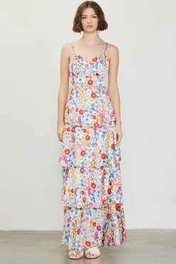 SKIES ARE BLUE Natalia Floral Tiered Maxi Dress* Maxi Dresses