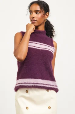SKIES ARE BLUE Nora Mock Neck Sweater Vest* Sleeveless Tops|Sweaters