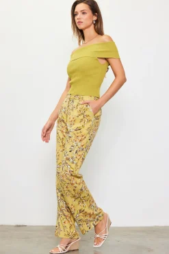 SKIES ARE BLUE Off Shoulder Ribbed Knit Top* Sleeveless Tops