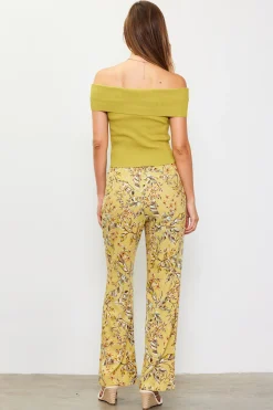 SKIES ARE BLUE Off Shoulder Ribbed Knit Top* Sleeveless Tops