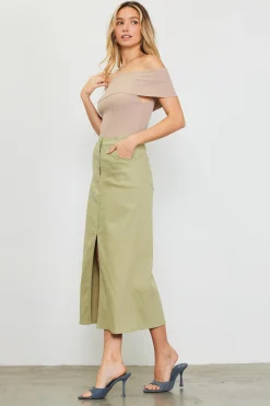 SKIES ARE BLUE Off Shoulder Ribbed Knit Top* Short Sleeve Tops