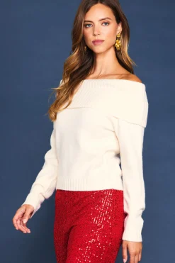 SKIES ARE BLUE Off Shoulder Sweater* Long Sleeve Tops|Sweaters