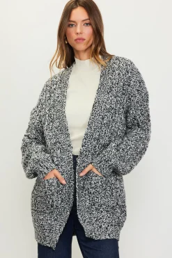 SKIES ARE BLUE Open Front Marled Cardigan* Outerwear|Sweaters