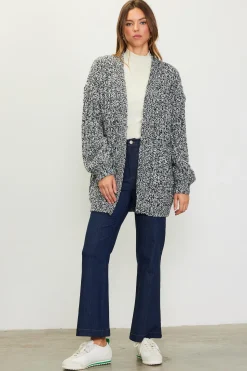 SKIES ARE BLUE Open Front Marled Cardigan* Outerwear|Sweaters