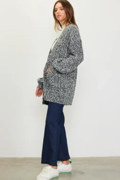 SKIES ARE BLUE Open Front Marled Cardigan* Outerwear|Sweaters