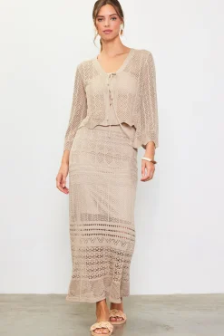 SKIES ARE BLUE Open Knit Midi Skirt* Skirts