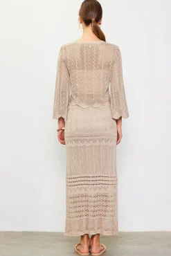 SKIES ARE BLUE Open Knit Midi Skirt* Skirts