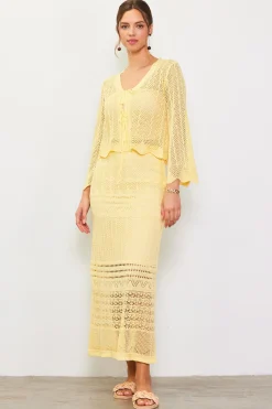 SKIES ARE BLUE Open Knit Midi Skirt* Skirts