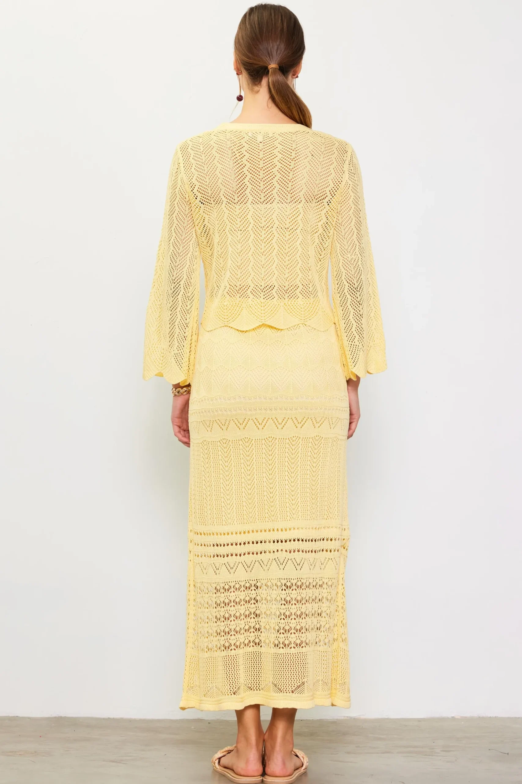 SKIES ARE BLUE Open Knit Midi Skirt* Skirts