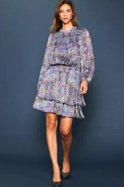 SKIES ARE BLUE Paisley Motif Smocked Mini Dress* Mini Dresses