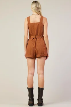 SKIES ARE BLUE Pinstripe Buttondown Romper* Jumpsuits