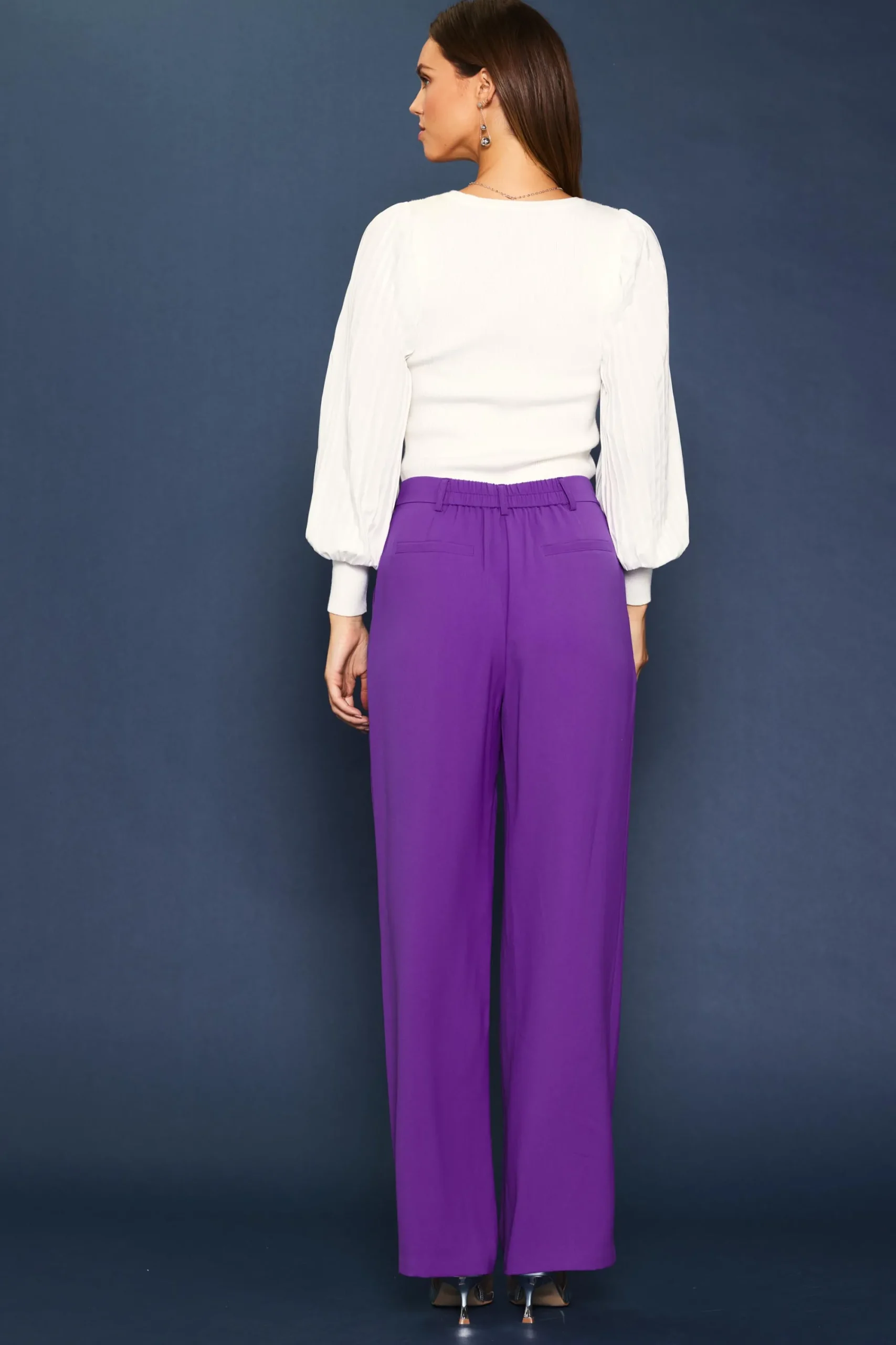 SKIES ARE BLUE Pintuck Wide Leg Trousers* Pants