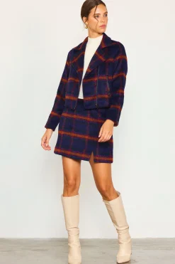 SKIES ARE BLUE Plaid Moto Jacket* Outerwear|Blazers