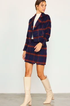 SKIES ARE BLUE Plaid Moto Jacket* Outerwear|Blazers