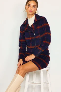 SKIES ARE BLUE Plaid Moto Jacket* Outerwear|Blazers