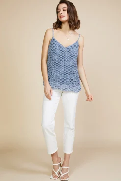 SKIES ARE BLUE Pleated Cami Top* Sleeveless Tops