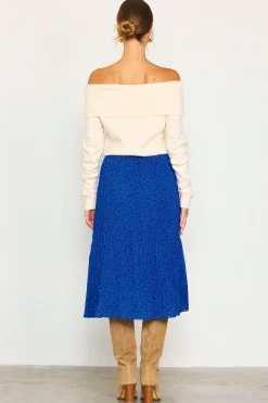 SKIES ARE BLUE Pleated Floral Midi Skirt* Skirts