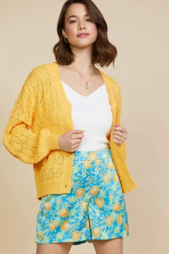 SKIES ARE BLUE Pointelle Long Sleeve Cardigan* Outerwear|Sweaters