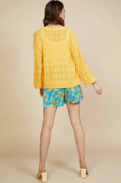 SKIES ARE BLUE Pointelle Long Sleeve Cardigan* Outerwear|Sweaters