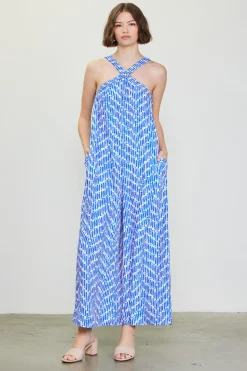 SKIES ARE BLUE Printed Halter Jumpsuit* Jumpsuits