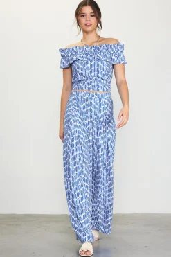 SKIES ARE BLUE Printed Wide-Leg Pants* Pants