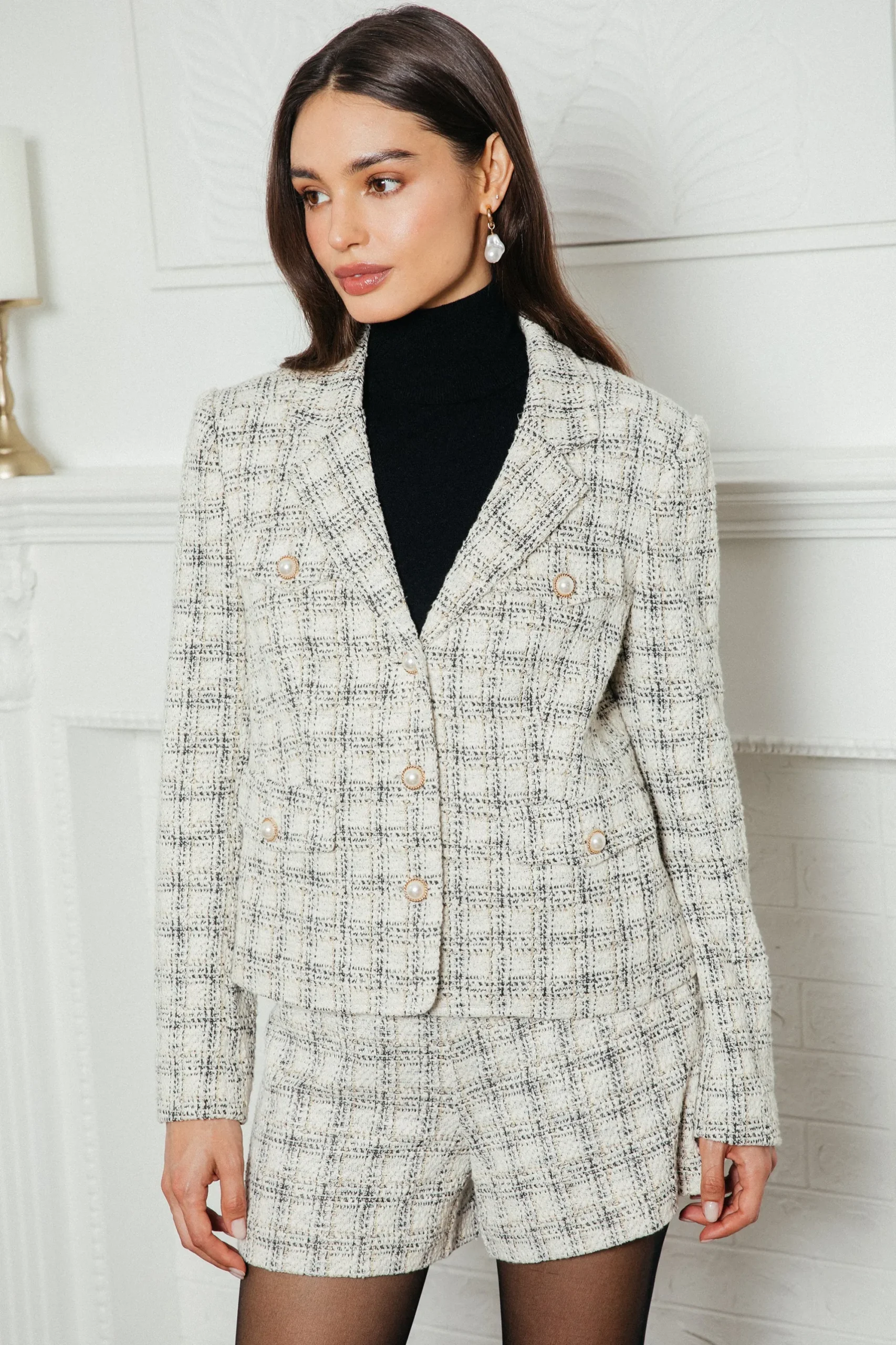 SKIES ARE BLUE Raina Plaid Tweed Jacket* Blazers