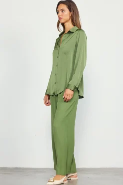 SKIES ARE BLUE Recycled Button Down Top* Blouses|Long Sleeve Tops