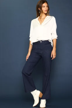 SKIES ARE BLUE Recycled Button Down Top* Blouses