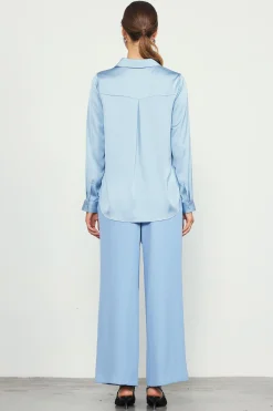 SKIES ARE BLUE Recycled Button Down Top* Blouses|Long Sleeve Tops