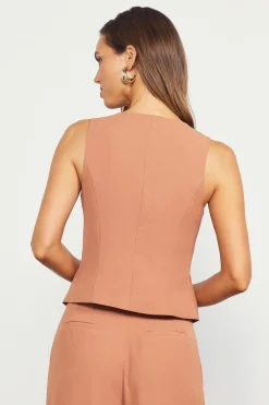 SKIES ARE BLUE Recycled Button Down Vest* Sleeveless Tops