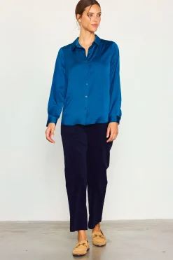 SKIES ARE BLUE Recycled Classic Button Down Top* Blouses|Long Sleeve Tops