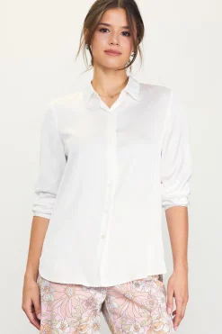 SKIES ARE BLUE Recycled Classic Button Down Top* Blouses|Long Sleeve Tops