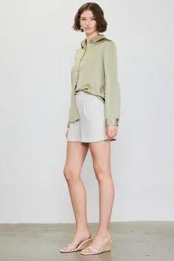 SKIES ARE BLUE Recycled Classic Button Down Top* Blouses|Long Sleeve Tops