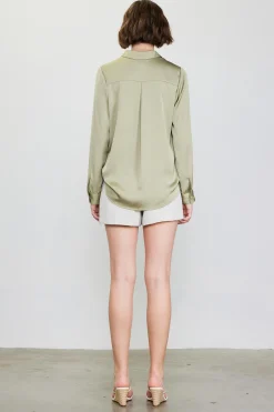 SKIES ARE BLUE Recycled Classic Button Down Top* Blouses|Long Sleeve Tops