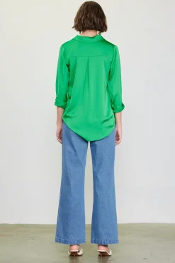 SKIES ARE BLUE Recycled Classic Button Down Top* Blouses|Long Sleeve Tops