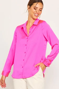 SKIES ARE BLUE Recycled Classic Button Down Top* Blouses|Long Sleeve Tops