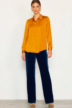 SKIES ARE BLUE Recycled Classic Button Down Top* Long Sleeve Tops