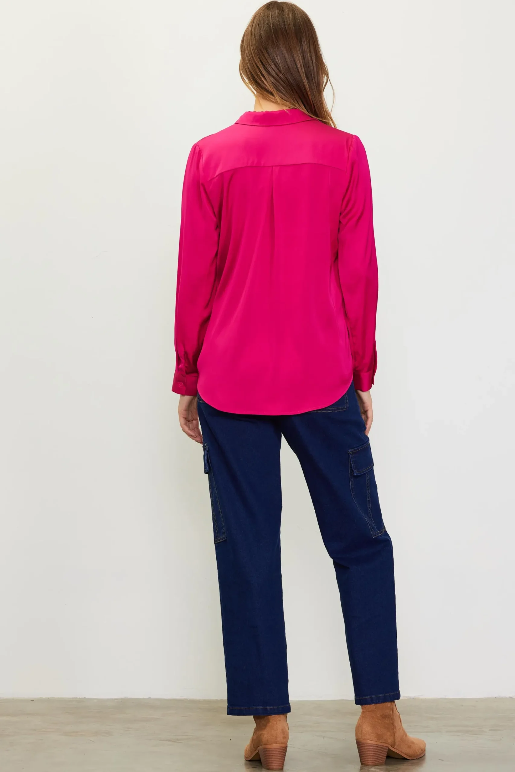 SKIES ARE BLUE Recycled Classic Button Down Top* Blouses|Long Sleeve Tops