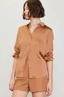 SKIES ARE BLUE Recycled Classic Button Down Top* Blouses|Long Sleeve Tops