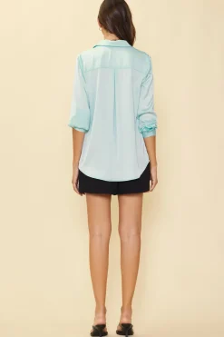 SKIES ARE BLUE Recycled Classic Button Down Top* Blouses