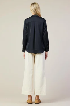 SKIES ARE BLUE Recycled Classic Button Down Top* Blouses|Long Sleeve Tops