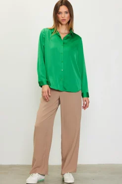 SKIES ARE BLUE Recycled Classic Button Down Top* Blouses|Long Sleeve Tops