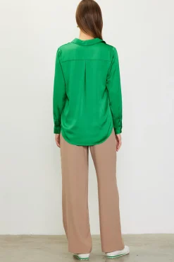 SKIES ARE BLUE Recycled Classic Button Down Top* Blouses|Long Sleeve Tops